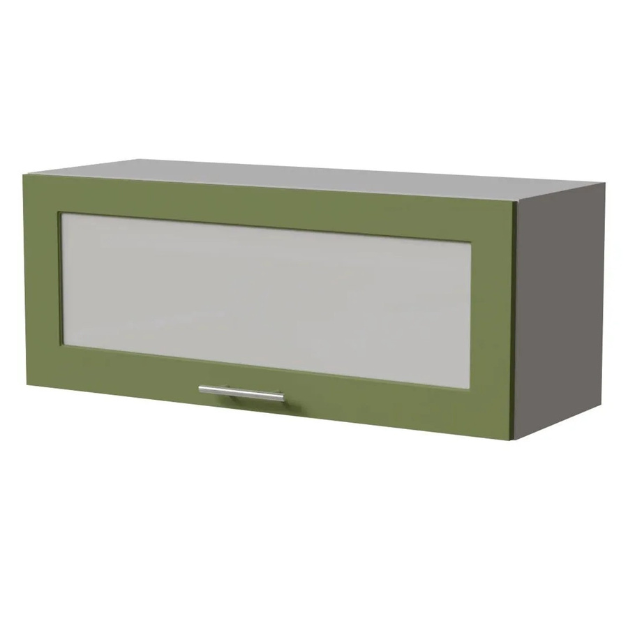 Feldmann-Wohnen Klapphängeschrank Brerra W4BS/90 WKF in Grau und Farngrün Matt mit Glastüren und Soft-Close-Funktion, B/T/H: 90 x 32,5 x 36 cm - Bild 2