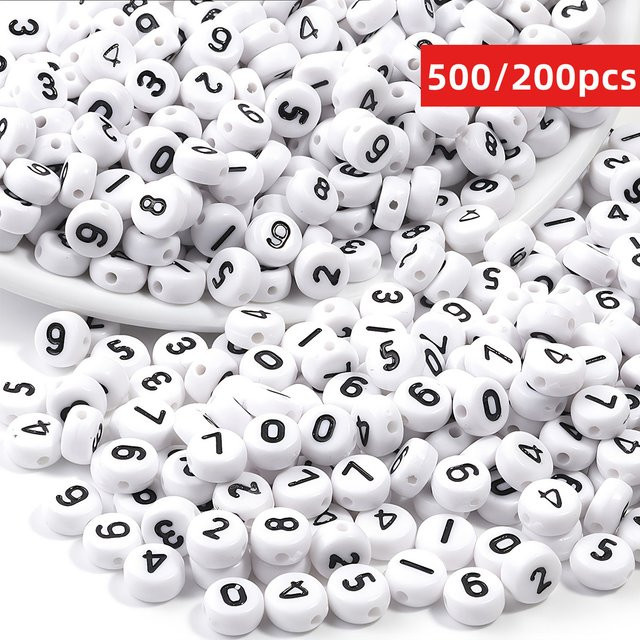 QYWCTZ Acryl Zufallsnummern-Perlen, 7mm, Unisex - Bild 1