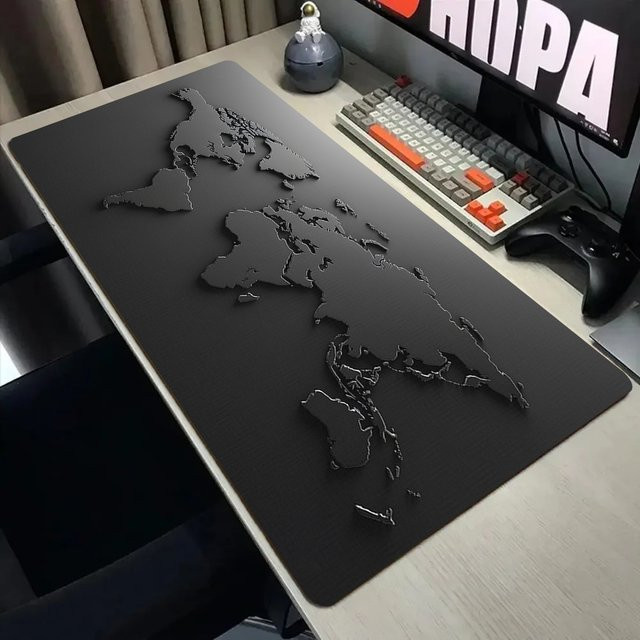 Mairuige Gaming-Mauspad mit Schwarz-grauem Farbverlauf, rutschfeste Schreibtischunterlage mit genähten Kanten - Bild 1