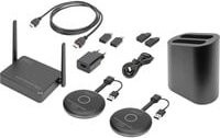 Digitus Click & Present Pro Wireless Collaboration System HDMI Funkübertragung Set in Schwarz und Grau mit 2 Transmittern und 1 Receiver für Full HD bis zu 50 m Reichweite - Bild 1