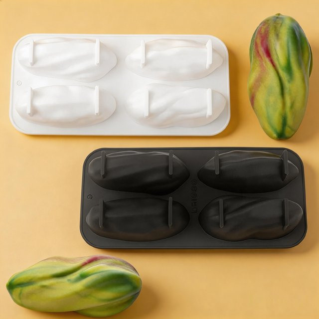 4-fach Silikonform für Mousse, Schokolade, Pudding und Kerzen - Bild 1