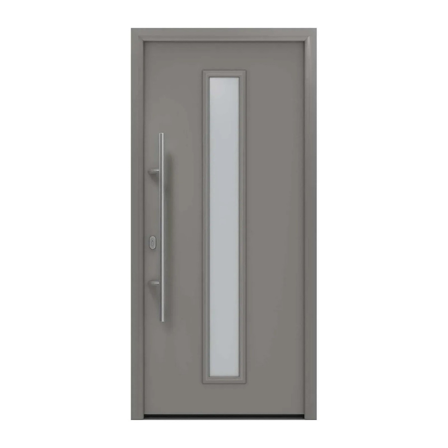 EcoStar Haustür Isopro IP 020S aus Aluminium und Stahl in Graualuminium mit Glaseinsatz, B: 110 cm, H: 210 cm, DIN Links - Bild 2