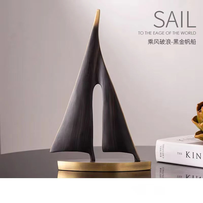 2-teiliges Set Segelboot-Dekorationen aus Kunstharz in Schwarz für dein Wohnzimmer und Schlafzimmer - Bild 4