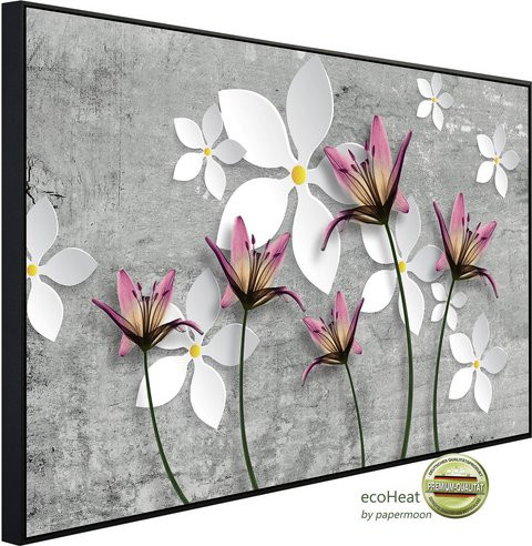 papermoon EcoHeat Infrarotheizung mit Blumenmuster in Bunt und Matt-Effekt - Bild 1