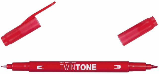 Tombow TwinTone Fasermaler Strawberry Red mit feiner Spitze - Bild 1