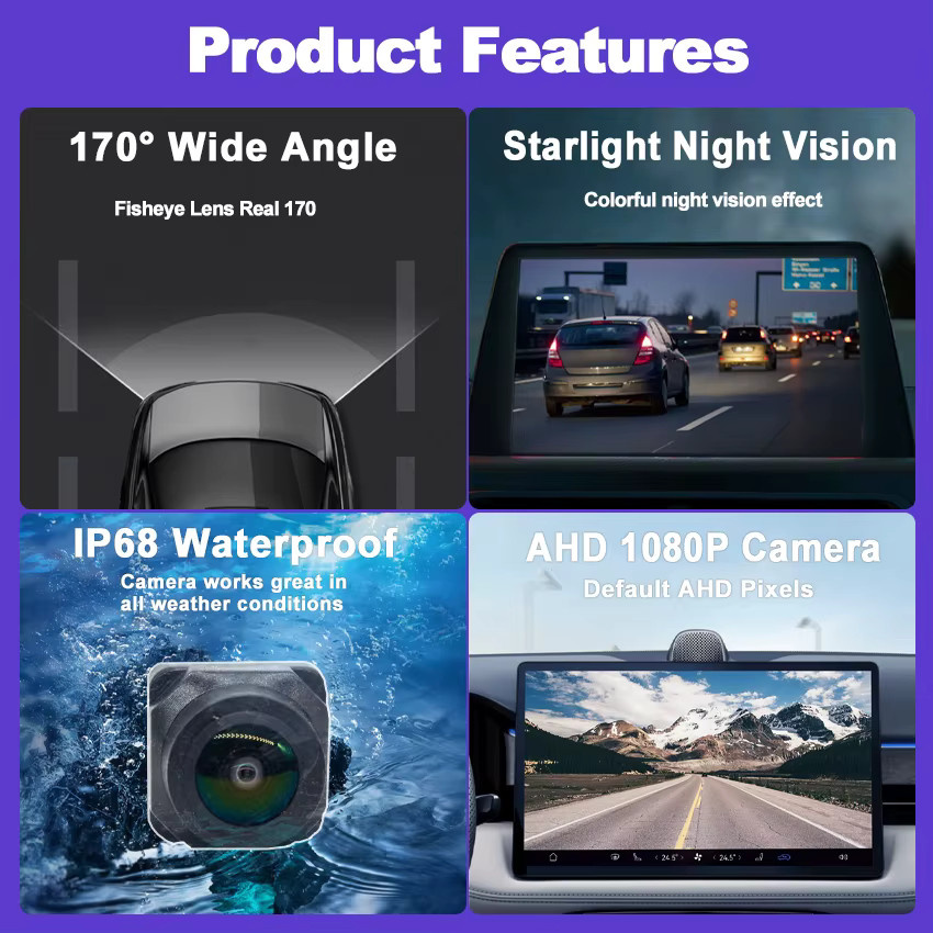 CARBAOHUI Full HD 1080P Auto Frontkamera für BMW E60 F30 F10 E46 E39 X5 E53 E39 F11 X3 E83 F25 E90 F31 E82 E61 X1 E84 F48 E70 E92 in Schwarz - Bild 4