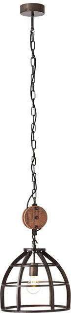 Brilliant Pendelleuchte Matrix 2 in Schwarz Antik mit Holz, Höhe: 147 cm, Durchmesser: 34 cm - Bild 1