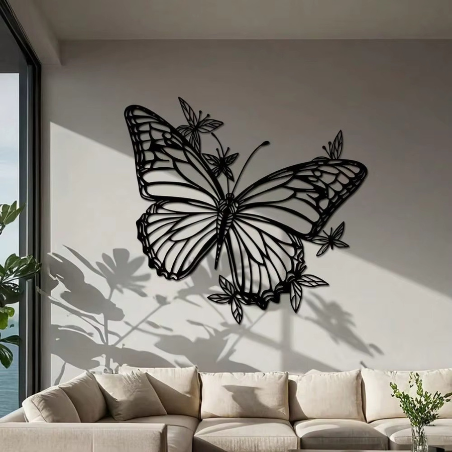 Hello Young Wandbehang Schmetterling aus Metall im Art-Deco-Stil, Schwarz - Bild 2