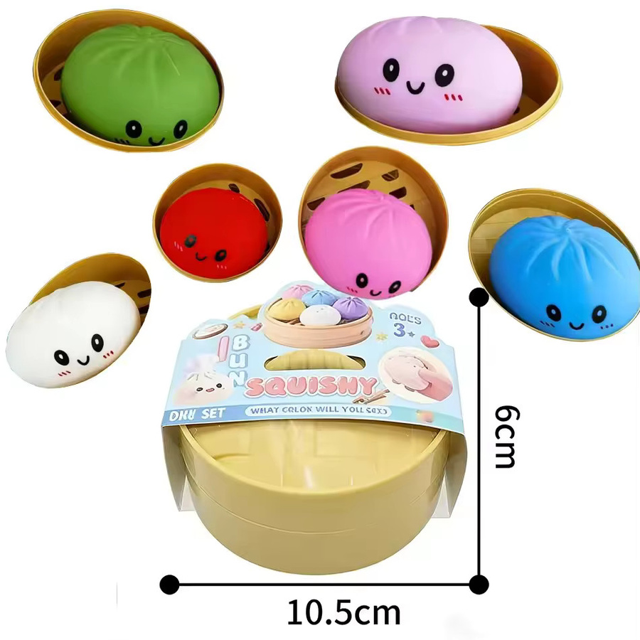 Bandai Regenbogen-Dumpling-Squishies, Quetschspielzeuge, multicolour - Bild 3
