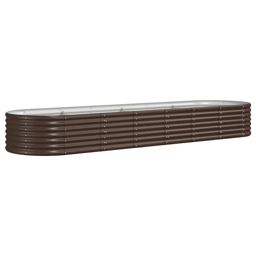 vidaXL Hochbeet aus verzinktem Stahl in Braun, B: 296 cm, T: 80 cm, H: 36 cm - Bild 2