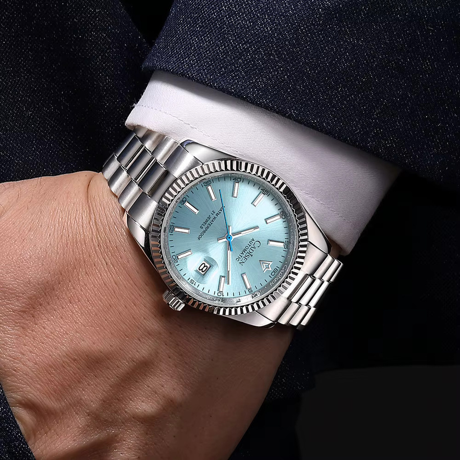 Cadisen Armbanduhr Automatik, Edelstahl, Blau, Saphirglas, Herren - Bild 5