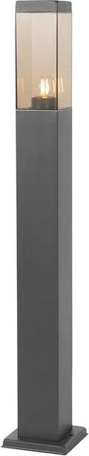 QAZQA Malios Moderne Außen Stehleuchte Dunkelgrau mit Rauchglas, Höhe: 80 cm - Bild 1