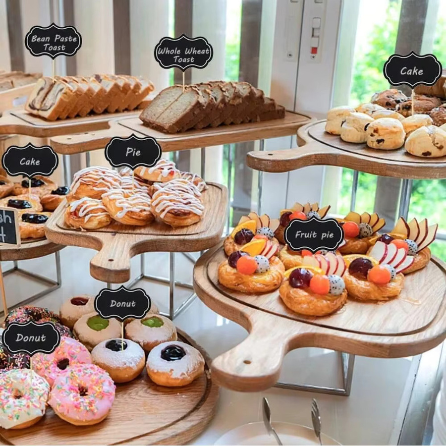 24er Set Schiefertafel-Memo-Karten aus Pappe mit Holzhalter für Restaurant und Party in Schwarz - Bild 1
