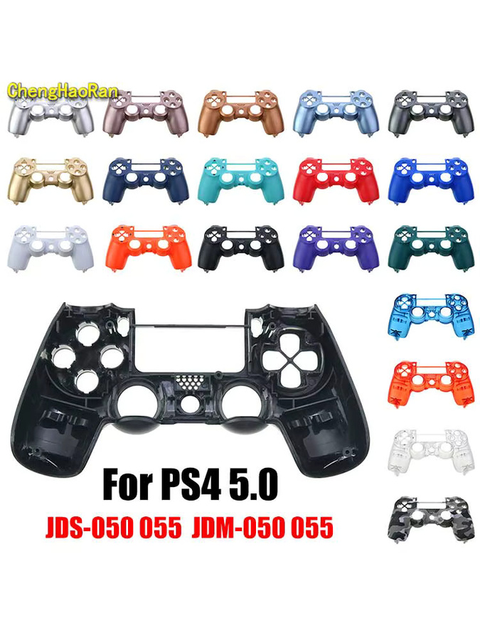 ChengHaoRan Ersatzgehäuse für PS4 Slim Controller Frontplatte in Schwarz oder Blau für PS4 JDS-050 055 und JDM-050 055 - Bild 3