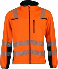 Warnschutz-Softshelljacke Prevent Trendline in Orange/Schwarz, Größe XXL, nach EN ISO 20471 Klasse 2 - Bild 1