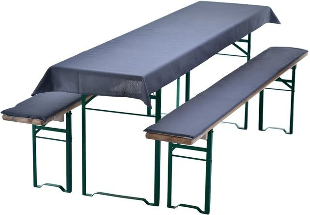 NYVI Bierbankauflagen Set NYVIGala 3-teilig in Grau für Bierzeltgarnituren, Tischdecke und Sitzpolster, B/T: 240 x 70 cm - Bild 1