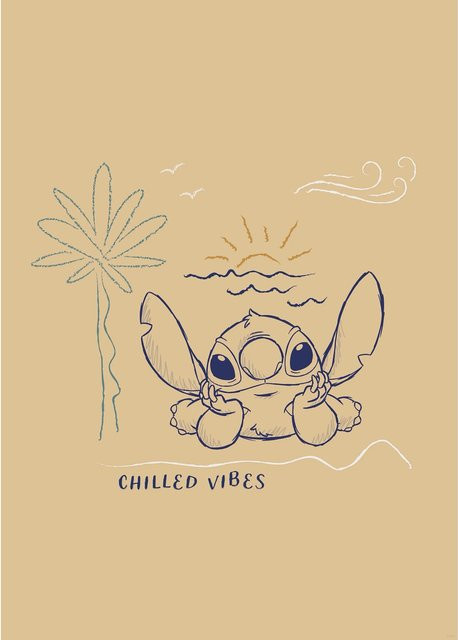 Komar Disney Lilo and Stitch Chilled Vibes Wandbild Paper Poster, Multicolor und Orange, Breite: 50 cm, Höhe: 70 cm - Bild 1