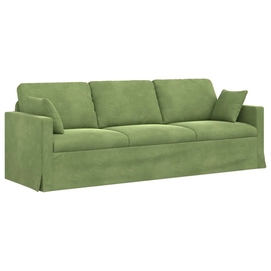 vidaXL Sofa Hellgrün aus Samt mit Metallrahmen B/T/H: 228 x 78 x 80 cm - Bild 2