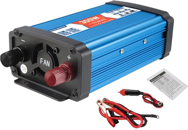 VehicleKit Solar-Wechselrichter Sinus-Wechselrichter 500 W DC 12 V zu AC 100 V-120 V mit Dual-USB-Anschluss in Blau - Bild 1
