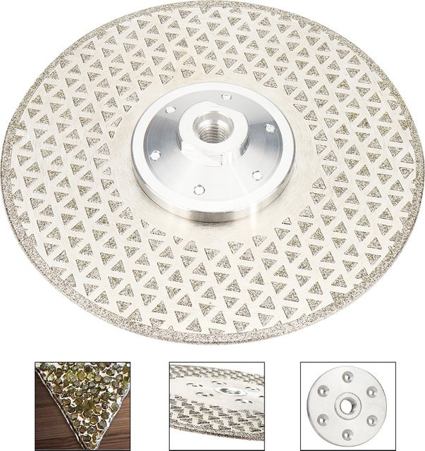 NuoDunco M14 Doppelseitige Diamant Trennscheibe Galvanisiert, Silber, Schleifscheibe für Fliesen, Marmor, Granit und Porzellan - Bild 1