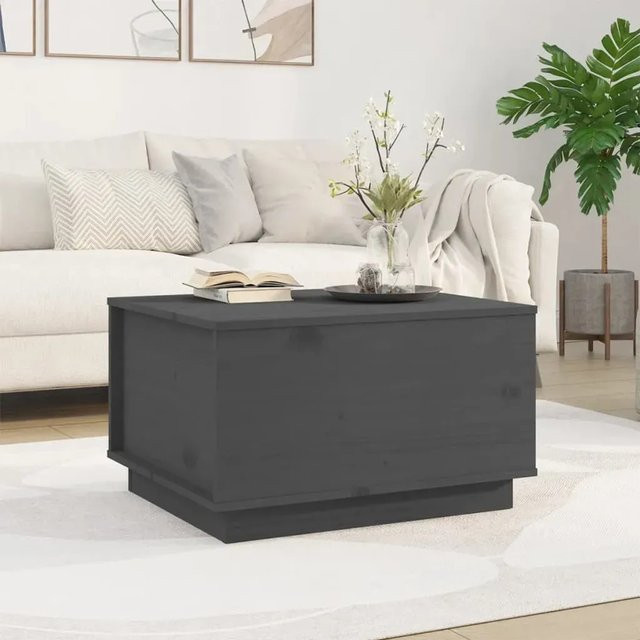 vidaXL Couchtisch aus massivem Kiefernholz in Grau mit Lift-Mechanismus, B/T/H: 60 x 50 x 35 cm - Bild 1