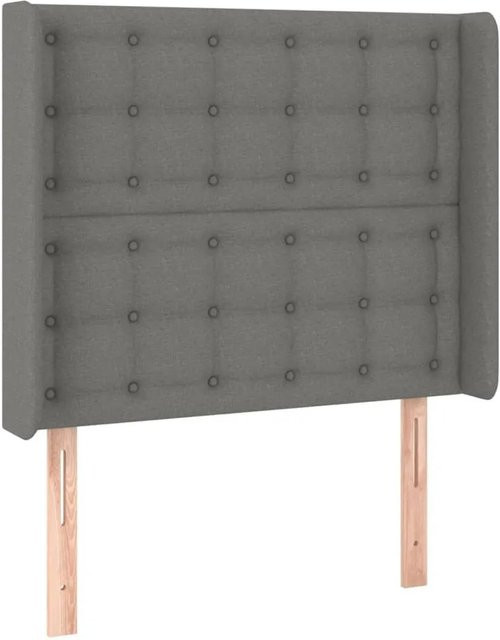 vidaXL Kopfteil mit Ohren Dunkelgrau Stoff B/T/H: 83 x 16 x 118/128 cm - Bild 1
