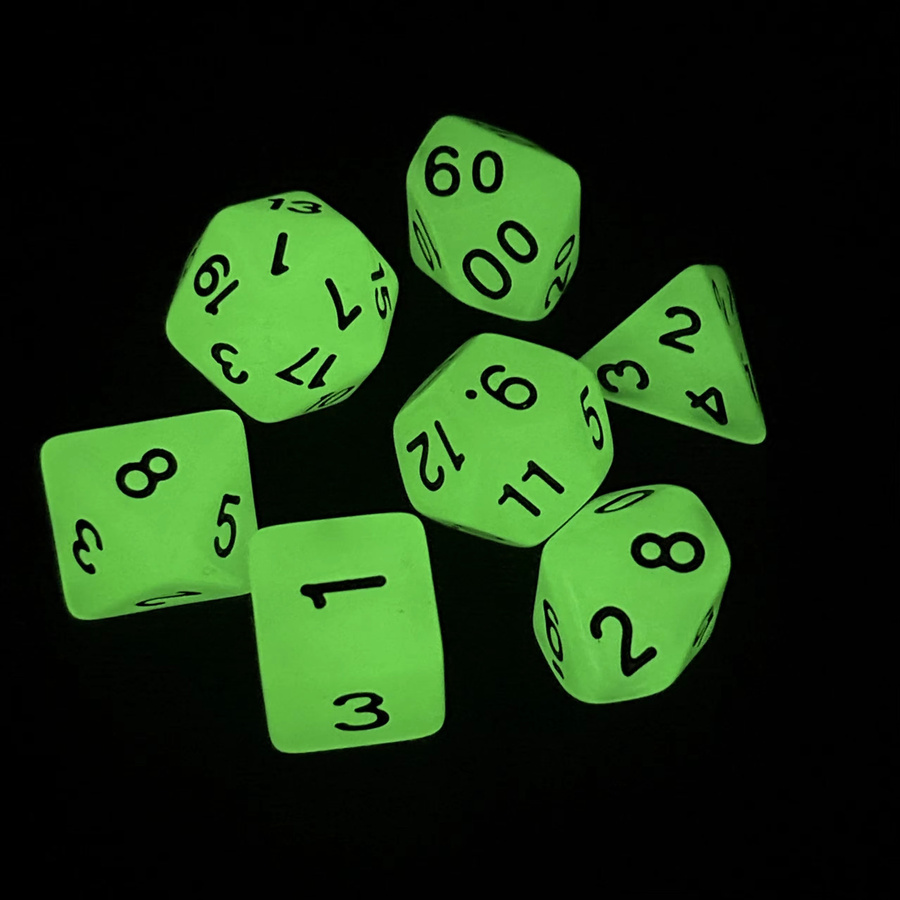 Vorinclex Polyedrische Würfel Glow in The Dark, 7-teiliges Set, Bunt / Mehrfarbig - Bild 3