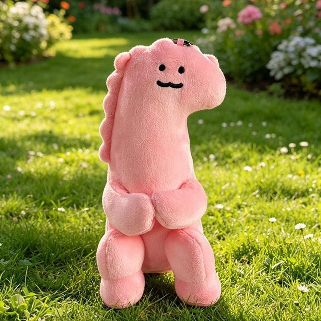 Binchi Fitness Dinosaurier Plüsch Anhänger, Rosa Grün, ab 14 Jahre - Bild 1