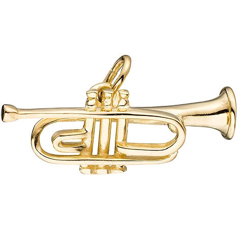 Colfem Anhänger Trompete, 925 Silber, gold vergoldet, Unisex - Bild 1