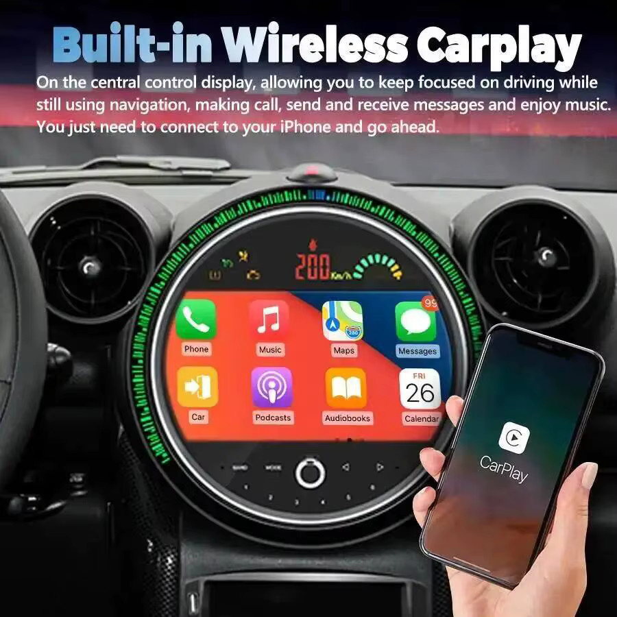 NAVIRIDER 9-Zoll Android Autoradio mit Carplay und GPS Navigation in Schwarz für BMW Mini Countryman Mini One Cooper R60 R54 R55 R56 2007-2014 - Bild 2