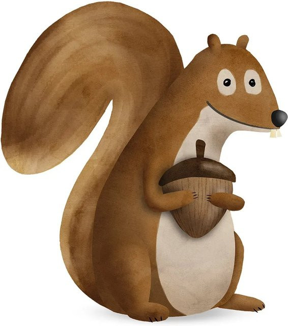 Komar Wandbild Cute Squirrel Paper Poster Breite: 50 cm, Höhe: 70 cm - Bild 1