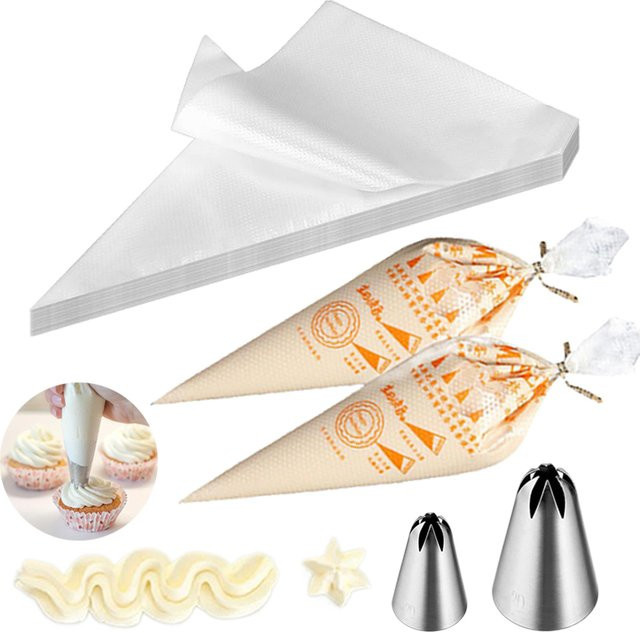IFITU PUBO Einweg Spritzbeutel Set für Kuchen und Cookies zur DIY Dekoration in Creme - Bild 1