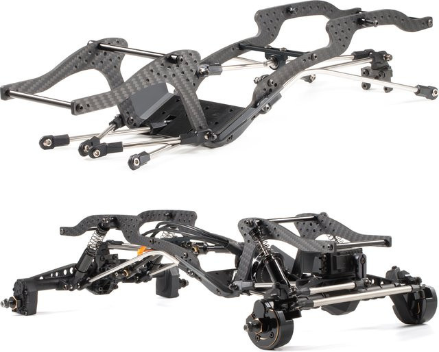 Crawl Dragon Hi-Low Cheater LCG Chassis Kit und Link Set, Kohlefaser, Maßstab 1:10 - Bild 1