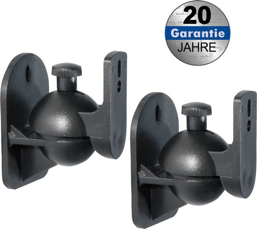 myWall HB 4L Lautsprecher-Wandhalterung in Schwarz, neigbar und schwenkbar, 1 Paar, Wandabstand max. 6 cm - Bild 2