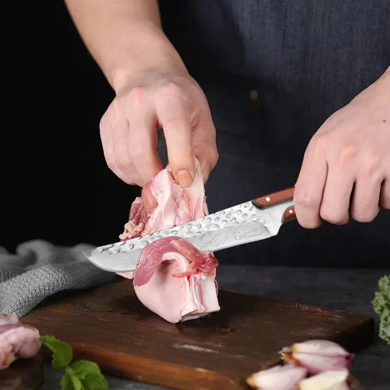 GuanQi Profi Boning Messer aus geschmiedetem Edelstahl in Silber mit Holzgriff - Bild 3