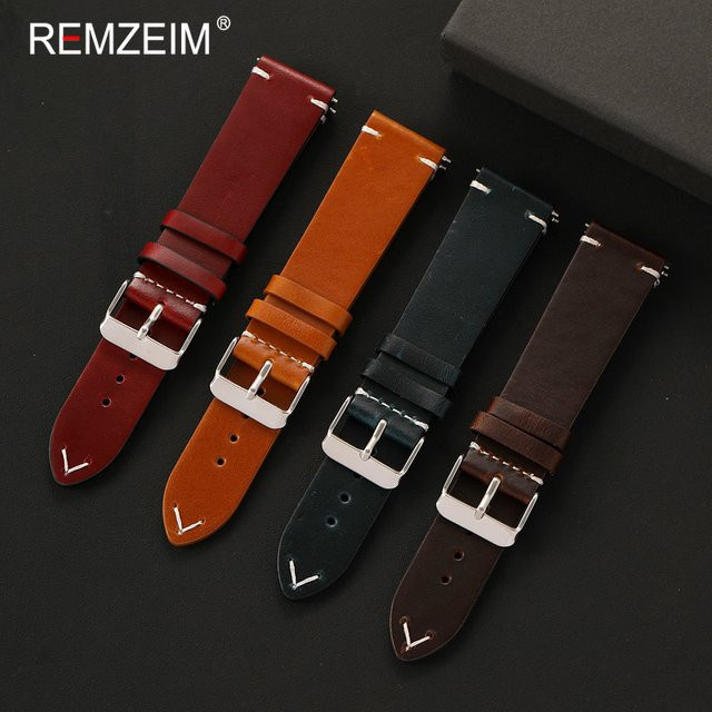 REMZEIM Uhrenarmband Echtleder, Vintage, Herren - Bild 1