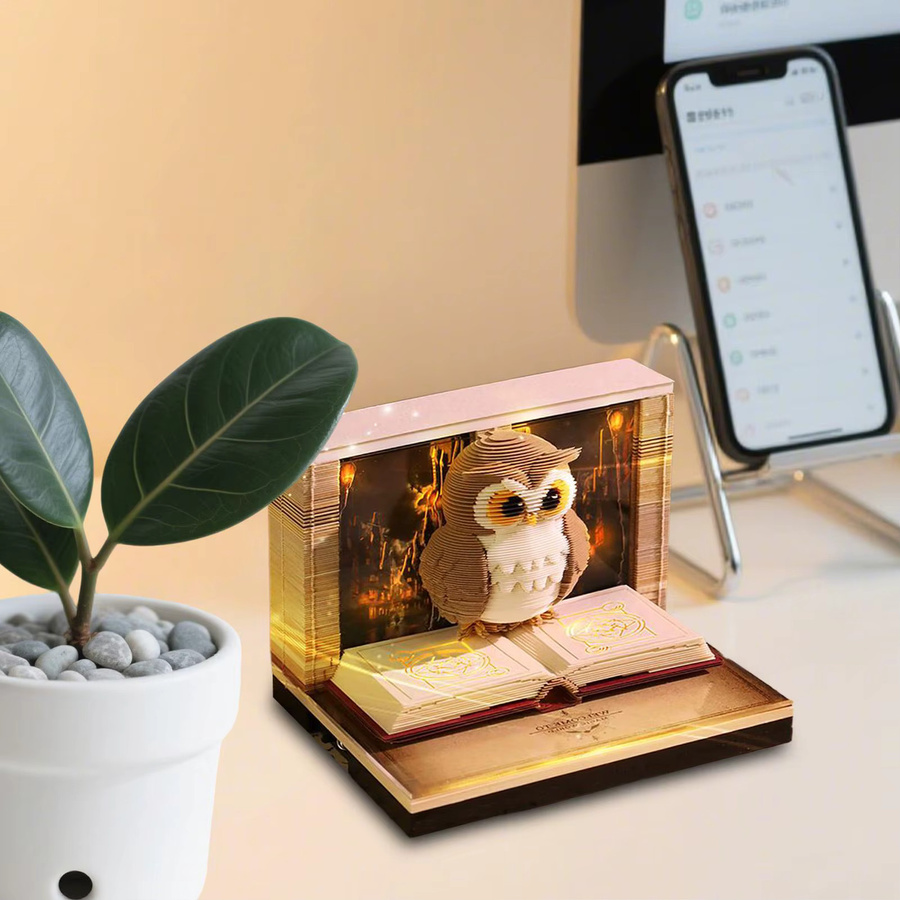 3D Papierskulptur-Kalender 2026 als Kunstvoller Notizblock in Gelb - Bild 2