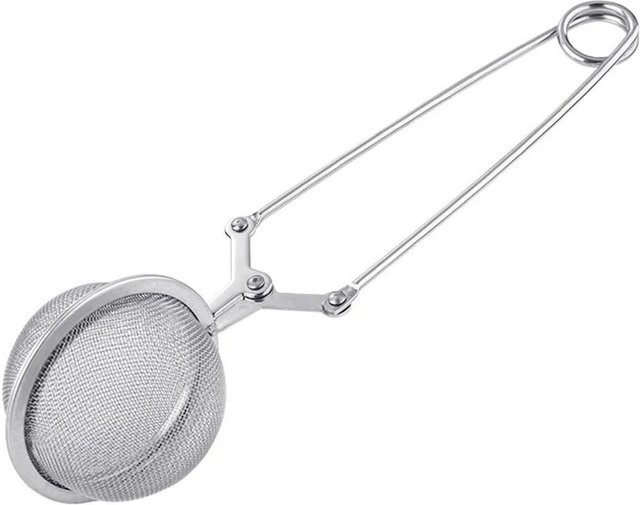 Bestbags Teesieb aus Edelstahl mit Griff in Weiß und Silber zur Filterung von Teeblättern und Kräutern - Bild 1