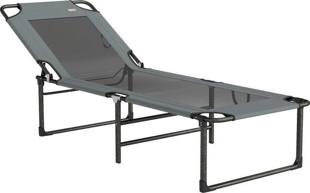 Outsunny Klappbare Sonnenliege mit 4-fach verstellbarer Rückenlehne und atmungsaktivem Textilene-Sitz in Grau, B/T/H: 175 x 58 x 68 cm - Bild 1