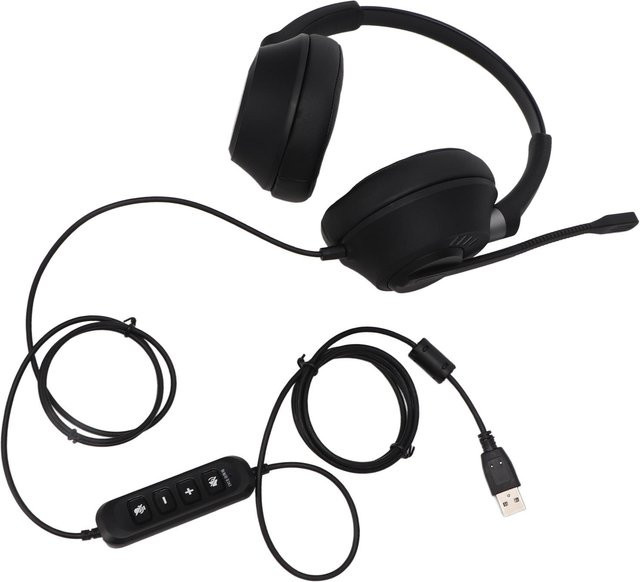 OutsideWorld USB Gaming Headset mit Geräuschunterdrückung und Mikrofon in Schwarz - Bild 1