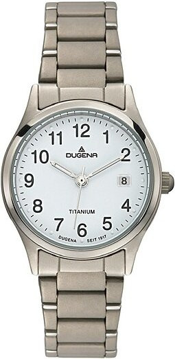 Dugena Armbanduhr, Quarz, Titan, Edelstahl, Weiß, Damen - Bild 1