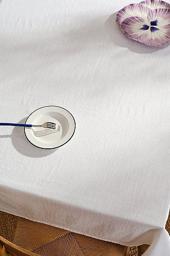 Jotex Tischdecke Casper in Weiß aus Baumwolle und Leinen, Waschbar bei 40 Grad - Bild 1