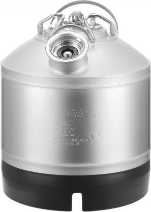 VEVOR Reinigungsfass aus Edelstahl für Bierleitungen mit D-Kupplungsanschluss und Gummibasis, Silber, 6,5 l - Bild 1