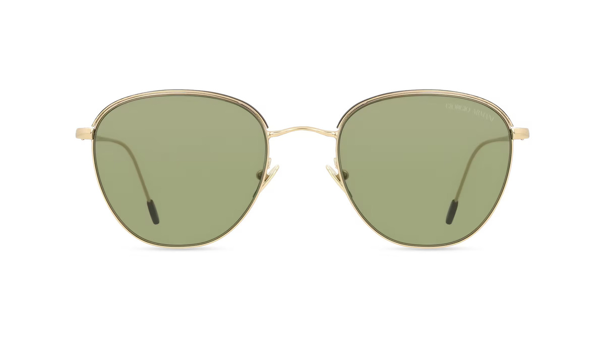 Armani AR6048 Sonnenbrille, Herren, Vollrand, quadratisch, Edelstahl, gold, green - Bild 1