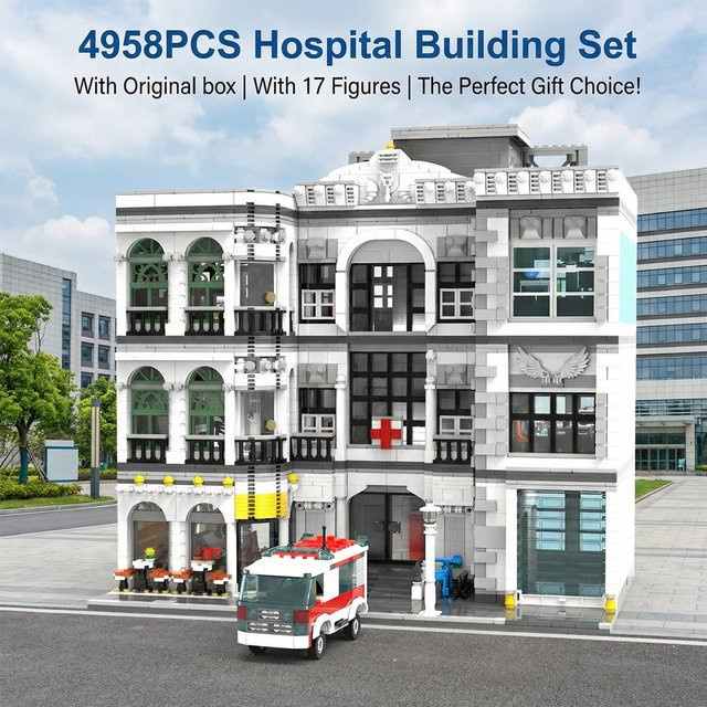 Krankenhaus-Bauset, Stadtansicht-Architektur, Modulares Bausatz-Modell, 4.958 Teile, ab 14 Jahren - Bild 1