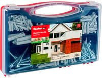 Fischer Meister-Box XL Universal Sortimentsbox mit Schrauben und Dübeln, 266 Teile, transparent/grau - Bild 1