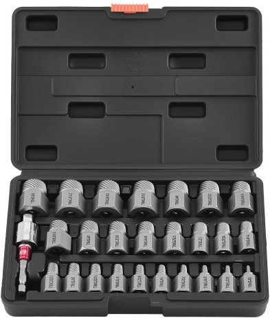 VEVOR Bolzenausdreherset 27-tlg. aus Cr-Mo-Stahl in Schwarz mit Adaptern und Aufbewahrungskoffer zum Entfernen von defekten Schrauben und Bolzen - Bild 1