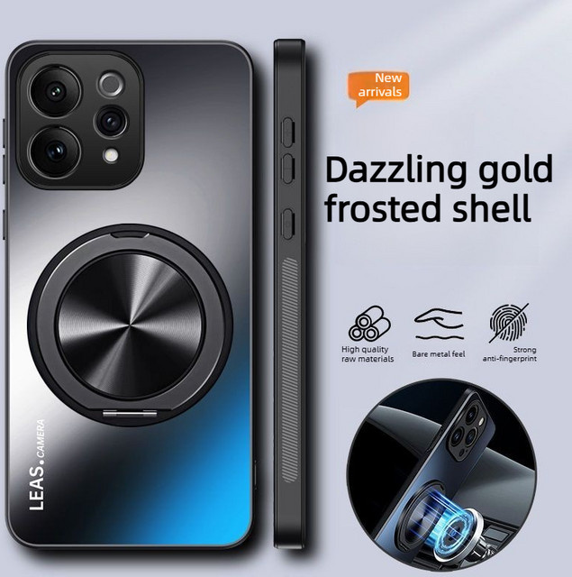 Luxus AG Frosted Hard PC Schutzhülle für VIVO V70 Lite V60 V50 V40 Pro X300 Pro X200 Ultra mit magnetischer Halterung in Silber - Bild 1