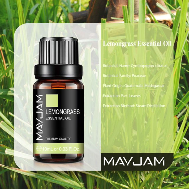 MAYJAM Ätherische Öle Set mit Lavendel, Minze, Zitrone und Vanille, 10 ml pro Flasche, braune Glasflaschen - Bild 1