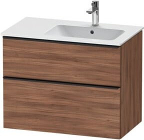 Duravit Waschtischunterschrank D-Neo Wandhängend in Schwarz und Nussbaum Natur, B/T/H: 81 x 46,2 x 62,5 cm - Bild 1